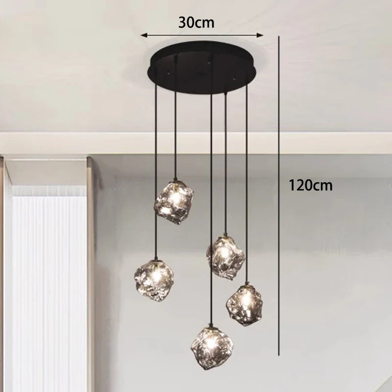 Axyaa Staircase Chandeliers LED Pendant Lamps Modern Home Indoor Lighting