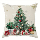 Christmas Elements Patterned Pillow Covers by Axyaa for Sofa, Bedroom, Car - Set of 2