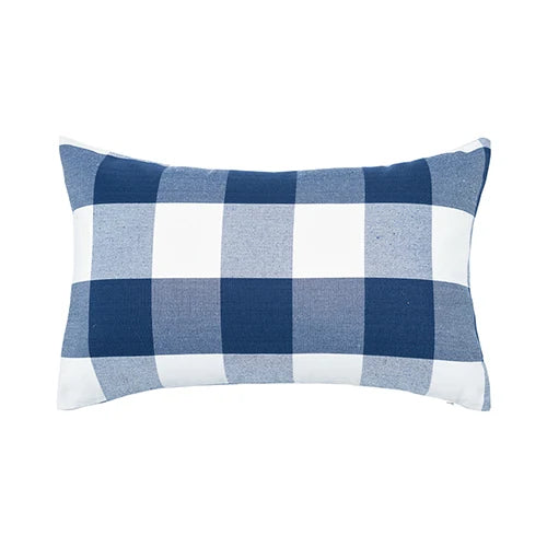 Axyaa Checkered Stripe Pillowcase Blue Series 45x45cm Home Office Decor