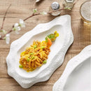 Axyaa Ceramic Oyster Pasta Plate - Irregular Design, White, Household Dinner Plate