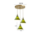 Axyaa Green Glass LED Pendant Lights with Copper Finish