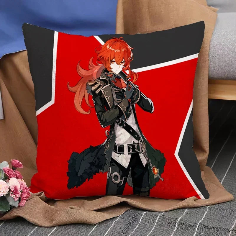 Genshin Impact Anime Pillowcase Cushion Cover 45x45 for Sofa - Axyaa