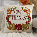 Axyaa Velvet Embroidered Fall Halloween Decorative Pillowcase Maple Leaf Pumpkin Sofa Cushion Covers
