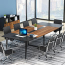 Axyaa 8FT Boat Shaped Conference Table with Grommet Integration