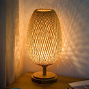 Axyaa Natural Rattan Drum Pendant Table Floor Lamp Home Decor Handicrafts