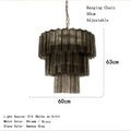 Axyaa Smokey Gray Glass Hanging Chandeliers for Dining Living Room Loft Bedroom