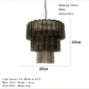 Axyaa Smokey Gray Glass Hanging Chandeliers for Dining Living Room Loft Bedroom