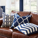Axyaa Navy Blue Floral Embroidered Cushion Cover 45x45cm