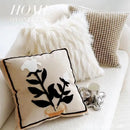 Axyaa Brown Plant Oat Cream Sofa Pillow Cover Retro Premium Cushion Cover