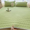 Axyaa Natural Latex Summer Mat Set with Silk Thicken Bed Pad, Pillowcase & Ice Silk Sheet