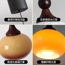 Axyaa Cream Glass Pendant Light with Adjustable Height Wood Wall Mount