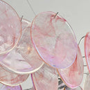 Axyaa Luxury Pink Glass Ceiling Chandelier - French Vintage Hanging Pendant Lamp