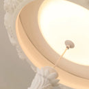 Axyaa Cream Style Carved White Pendant Light for Living, Dining, Bedroom