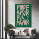 Axyaa Amor Por Favor Love Quotes Wall Art Prints - Modern Maximalist Eclectic Decor