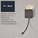 Axyaa LED Wall Sconce Lamp with USB Port & Socket for Bedrooms, Restaurants.
