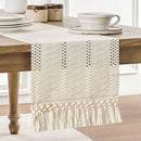 Axyaa Knotted Tassel American Style Table Runner for Home Decor