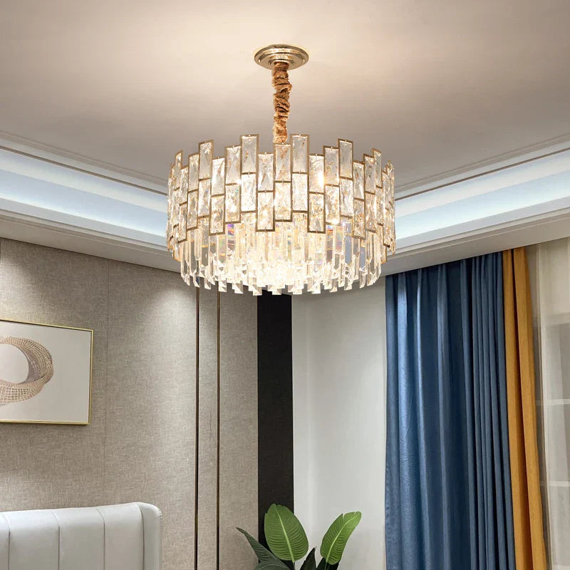 Axyaa Crystal Chandelier for Light Luxury Home Decor in Living Room, Bedroom, Kitchen