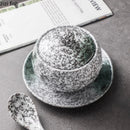 Axyaa Creative Ceramic Soup Bowl with Lid for Breakfast and Desserts