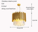 Axyaa Gold Crystal Chandelier - Modern Luxury Large Pendant Ceiling Lamp for Living, Dining, and Bedroom