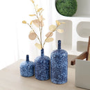 Axyaa Blue Ceramic Vase for Flower Arrangements and Home Decor