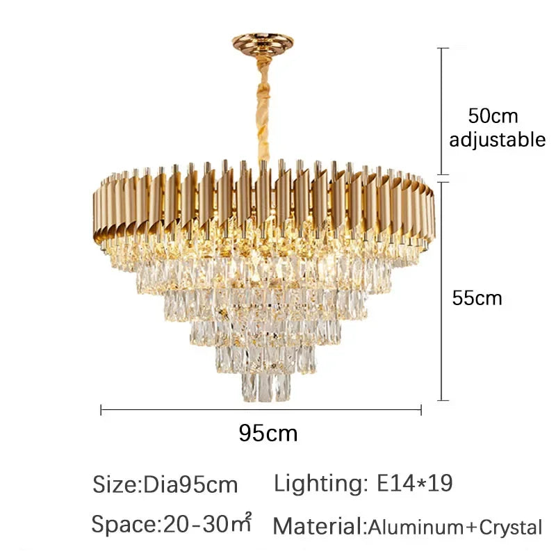 Luxury Crystal Chandelier for Modern Living Room, Bedroom, and Dining Room by Axyaa