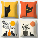 Axyaa Little Black Cat Pillowcase Set, 17.7" Sofa Pillowcase, Home Decor, Single-sided Print