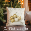 Axyaa Christmas Tree & Ornament Printed Pillow Covers for Sofa, Bedroom, Car