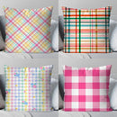 Axyaa Colorful Plaid & Floral Pillow Cover Patterned Cushion for Sofa Bedroom Car
