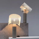 Axyaa Black White LED Stripe Table Lamp for Children's Bedroom & Living Room