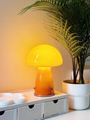 Axyaa Modern LED Stained Glass Mushroom Desk Lamp