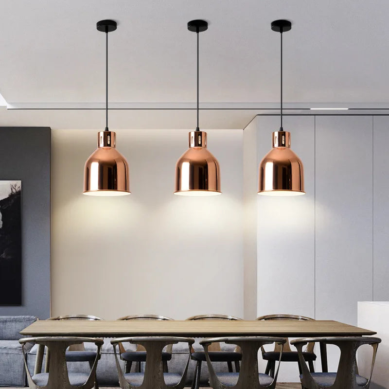 Axya Nordic Rose Gold Pendant Lights for Dining Room Kitchen Island Bar