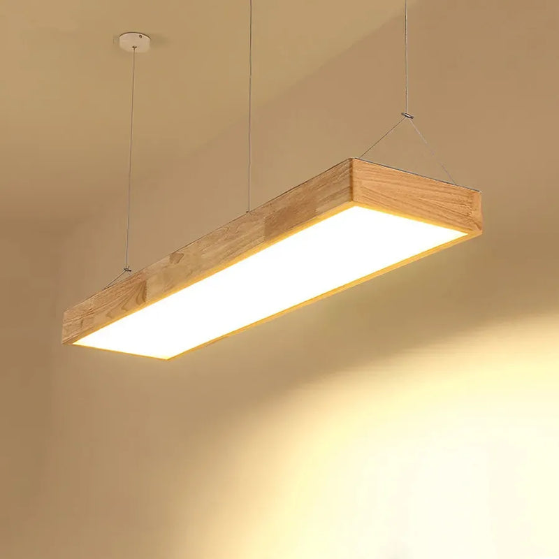 Axyaa Modern Wood Pendant Light for Dining Room, Office, and Living Room