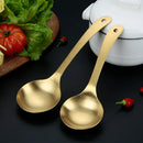 Axyaa Gold Rice Soup Spoon Ladle Long Handle - 304 Stainless Steel Kitchen Utensil