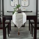 Axyaa Chinese Style Luxury Jacquard Table Runner with Tassel for Home Decor