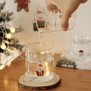 Axyaa 3D Christmas Theme Glass Mug 450ml - Ideal Gift for Girls, Kids, and Lovers