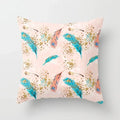 Axyaa White Feather Pillowcase Blue Polyester Cushion Cover for Home Decor