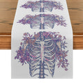 Axyaa Halloween Skeleton Floral Table Runner for Dining Room