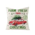 Axyaa Christmas Gingerbread Car Tree Print Pillowcase for Festive Home Decor