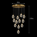 Axyaa Crystal Stair Chandelier LED Ceiling Light for Living Room