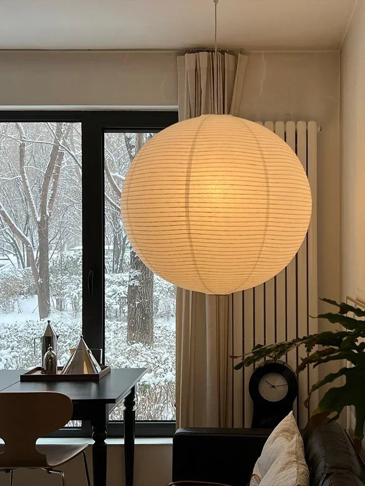 Axyaa Wabi Sabi Rice Paper Pendant Lights - Nordic Style Chandelier for Home Decor