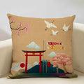 Axyaa Mount Fuji Retro Cushion Cover 45x45cm