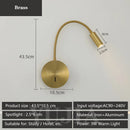 Axyaa Adjustable LED Wall Reading Lamp 3W Warm Light, Modern Design, Switch On/Off