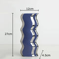 Axyaa Wavy Ceramic Vase Silver Plated Abstract Art Plant Pot Flowers Room Decor