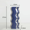 Axyaa Wavy Ceramic Vase Silver Plated Abstract Art Plant Pot Flowers Room Decor