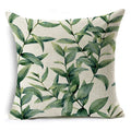 Axyaa Tropical Plants Linen Cushion Cover 45x45cm - Decorative Sofa Bed Pillow Case