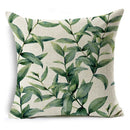 Axyaa Tropical Plants Linen Cushion Cover 45x45cm - Decorative Sofa Bed Pillow Case