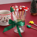 Axyaa Christmas Cutlery Set: Spoon, Fork, Elk Tree Decoration, Dessert Scoop
