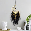 Axyaa Grey Moon Feathers Dream Catcher 60cm Large Handmade Indian Style Wall Hanging