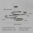 Axyaa Modern Ring LED Chandelier for Living Dining Room Pendant Light