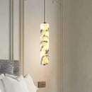 Nordic Marble Stone Metal LED Pendant Light Modern Home Chandelier by Axyaa